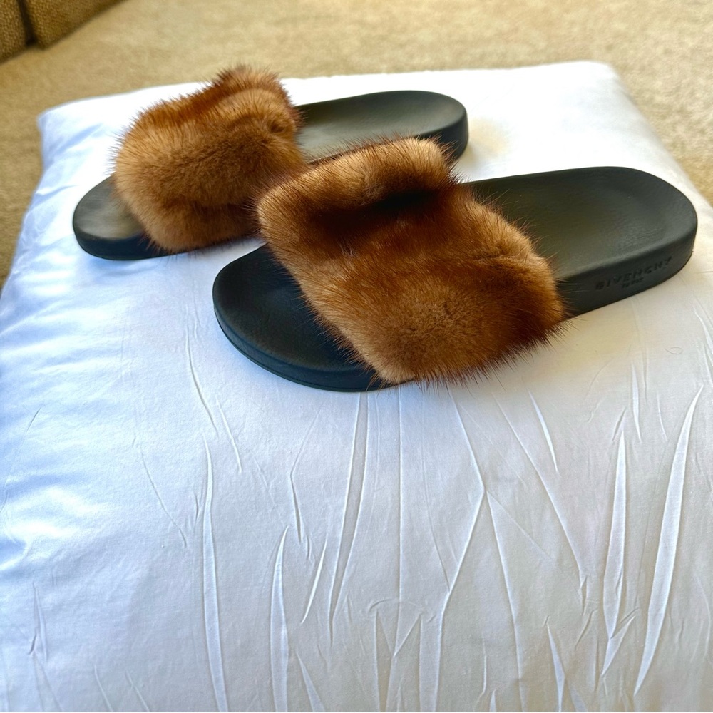 Givenchy Mink Slides. Size 37 (Us Size 7). Authen… - image 2